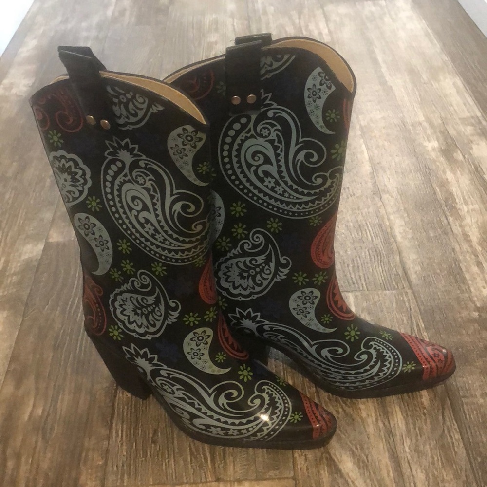 JUST 4 KICKS Rubber Boots cowgirl style